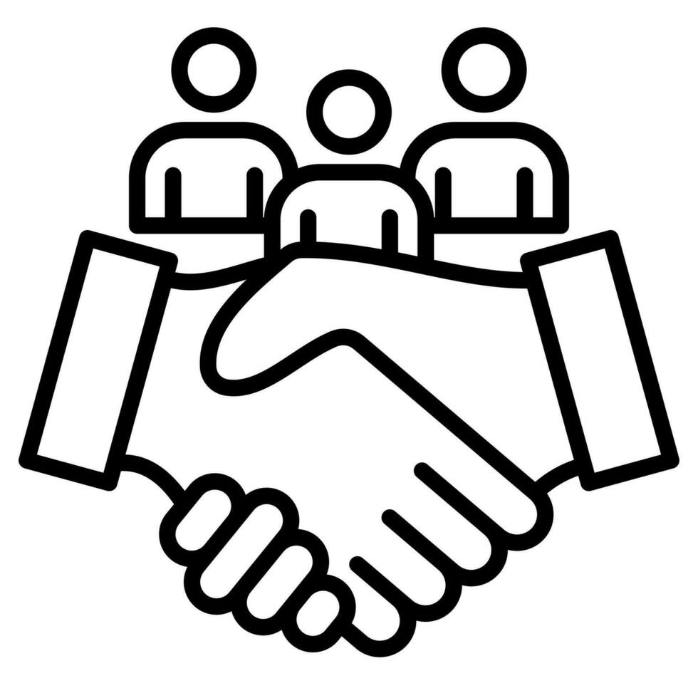stakeholder partnerships icon line illustration vector